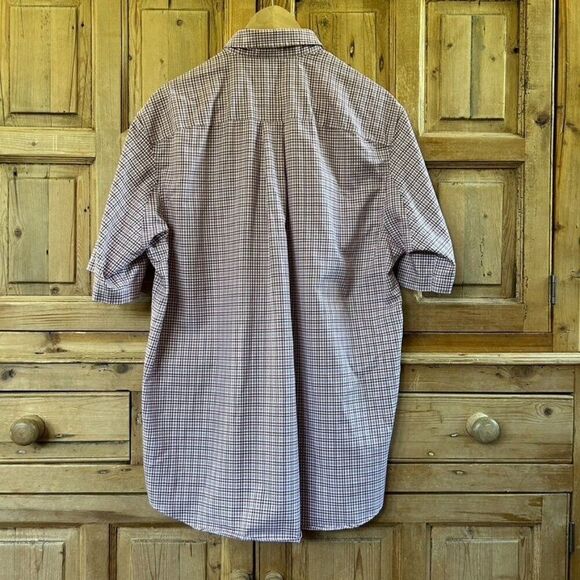 Duluth Trading Company Medium Red White Button Front Shirt Short Sleeve - Picture 7 of 8